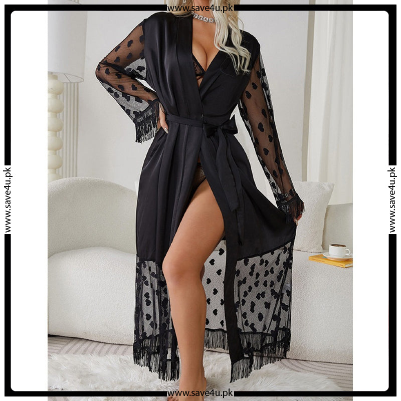 Lace Style Satin Silk Long Gown