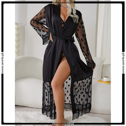 Lace Style Satin Silk Long Gown