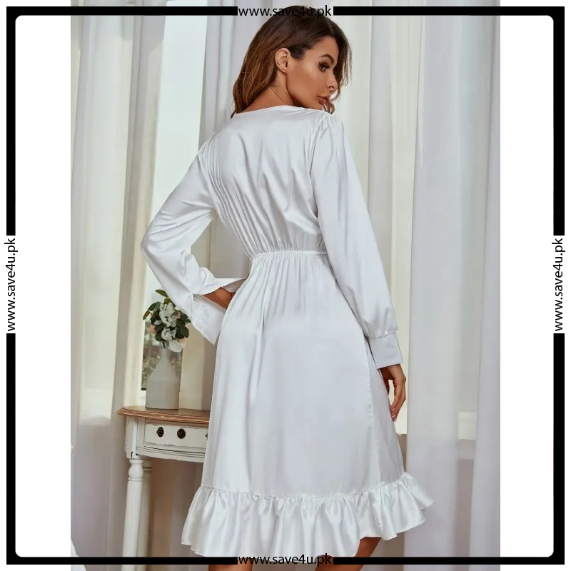 Chic Stylish White Robe and Panty Set