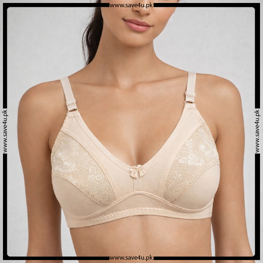 Jersy Cotton Lace Styling Non Padded Bra