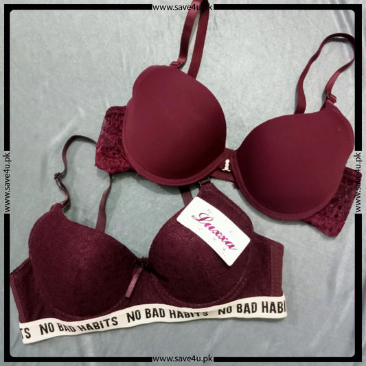 Pack Of 2 Nylon Lace Padded Bra