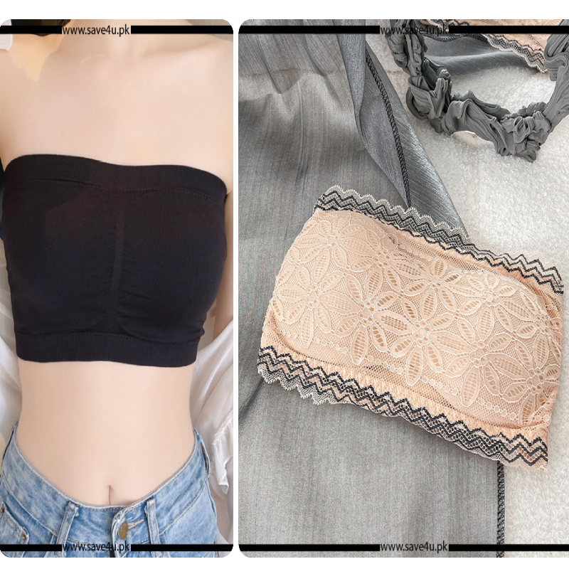Pack of 2 Strapless Padded Wireless Bra