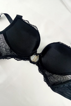 Midnight Luxe Lace Bra Set- Black