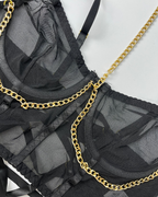 6-Pcs Sheer Black Chain Set