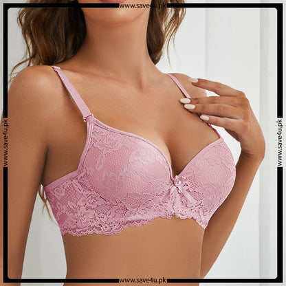 Wired Bra with Lace Trim Pads