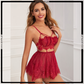 Floral Net Short Babydoll Nighty