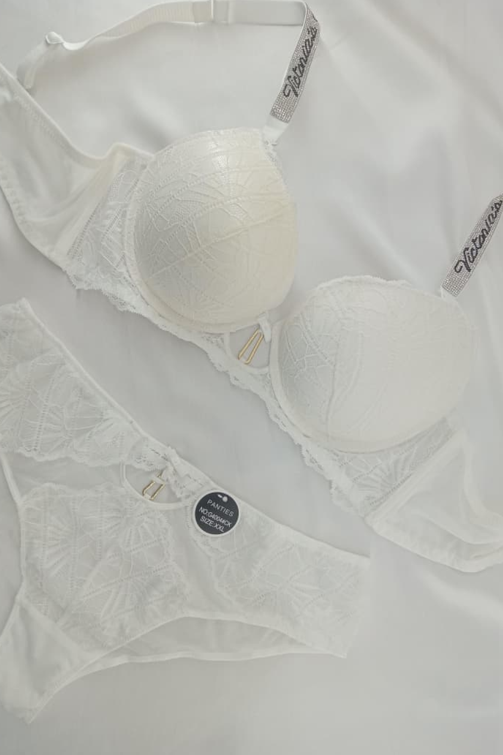 Midnight Luxe Lace Bra Set- White