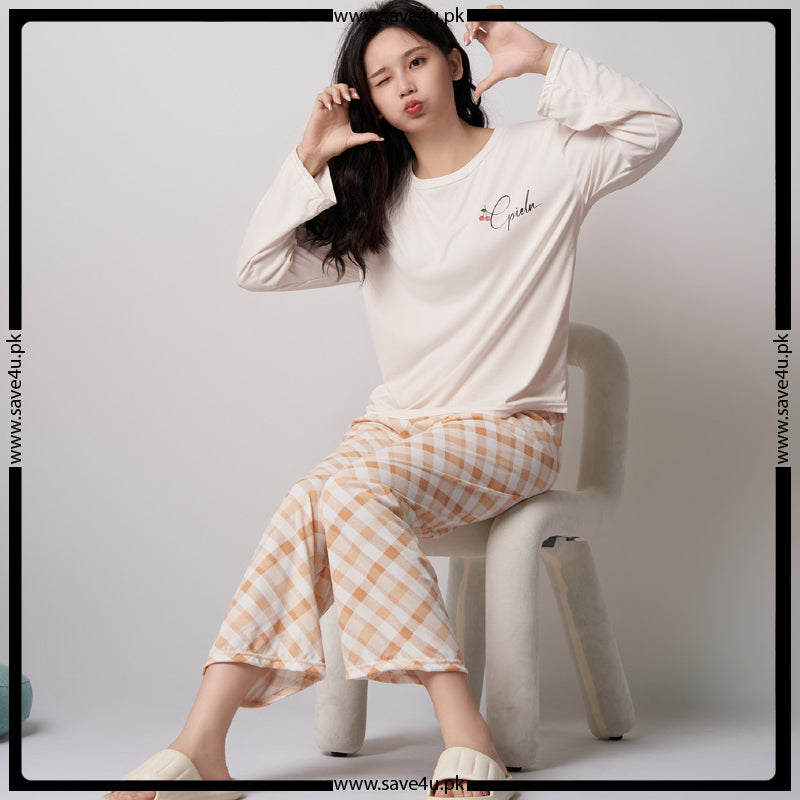 Check Printed Comfort Soft Cotton Night Set