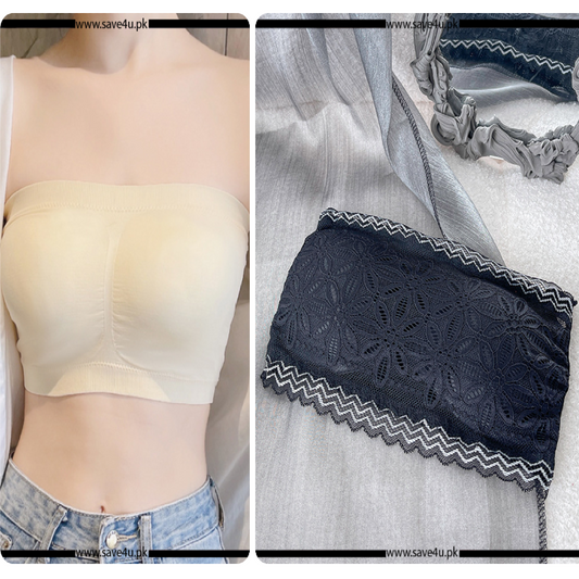 Pack of 2 Strapless Padded Wireless Bra