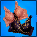Floral Design Non Wired Double Padded Push Up Bra