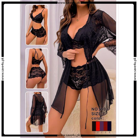3 Pcs Stylish Short Lingerie