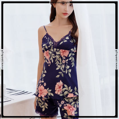 Chic Lace Trim Nightwear Set for Ladies