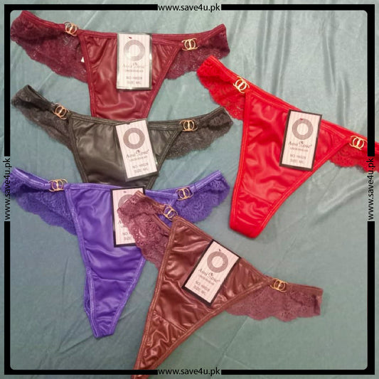 Pack of 2 Erotic Leather G-String Panties