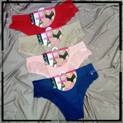 Pack of 2 Lace Trimed Thong Panties