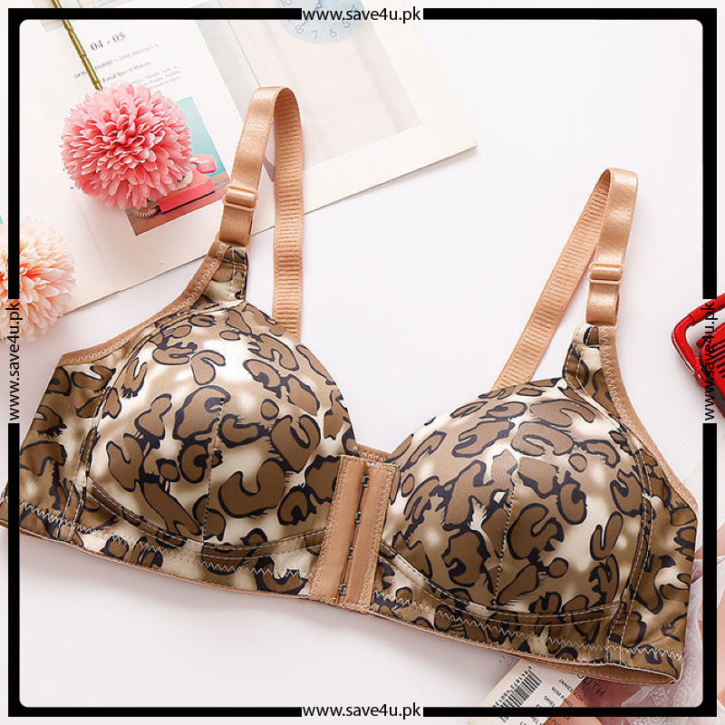 Cheeta Printed Front Open Padded Bra