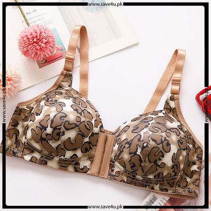 Cheeta Printed Front Open Padded Bra