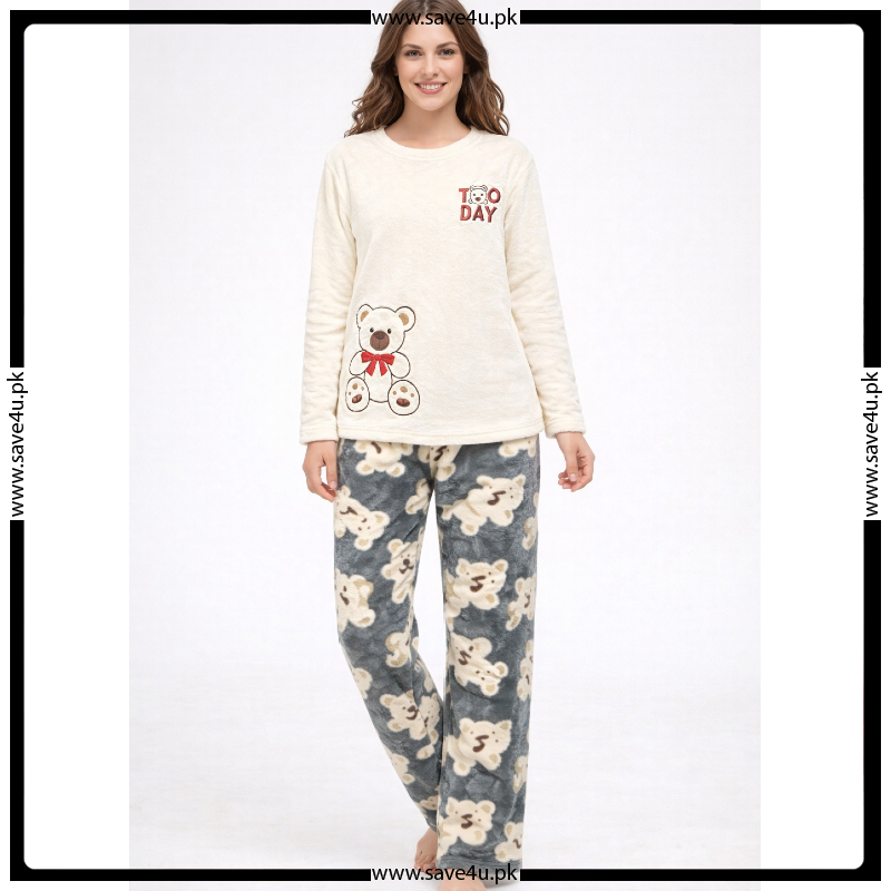 Check Pajama Suit Warm Fleece