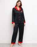 Satin V-Neck Elegance with Notched Collar