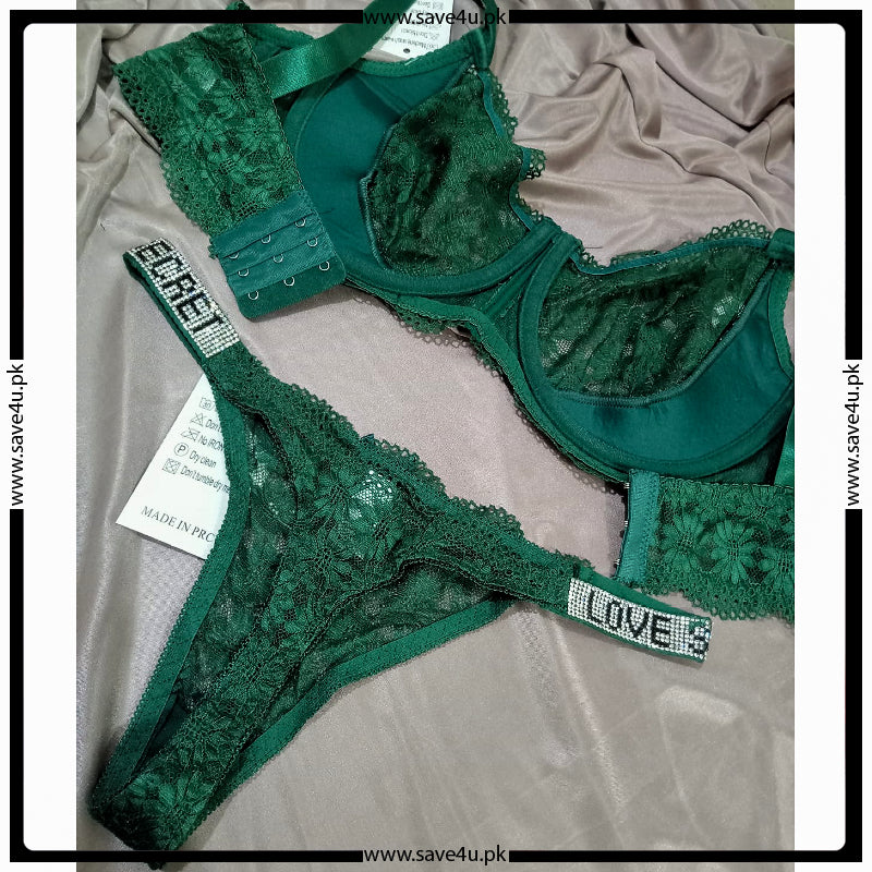 Delicate Soft Net Wired Lingerie Set