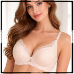Floral Lace Thin Padded Wired Minimizer Bra