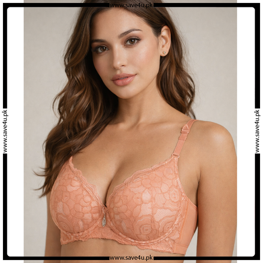 Floral Lace Thin Padded Wired Minimizer Bra