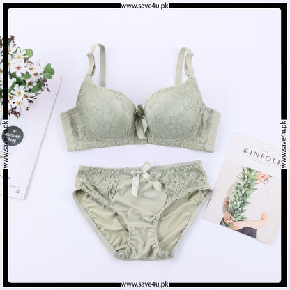 Double Padded Push up Floral Design Bra Set