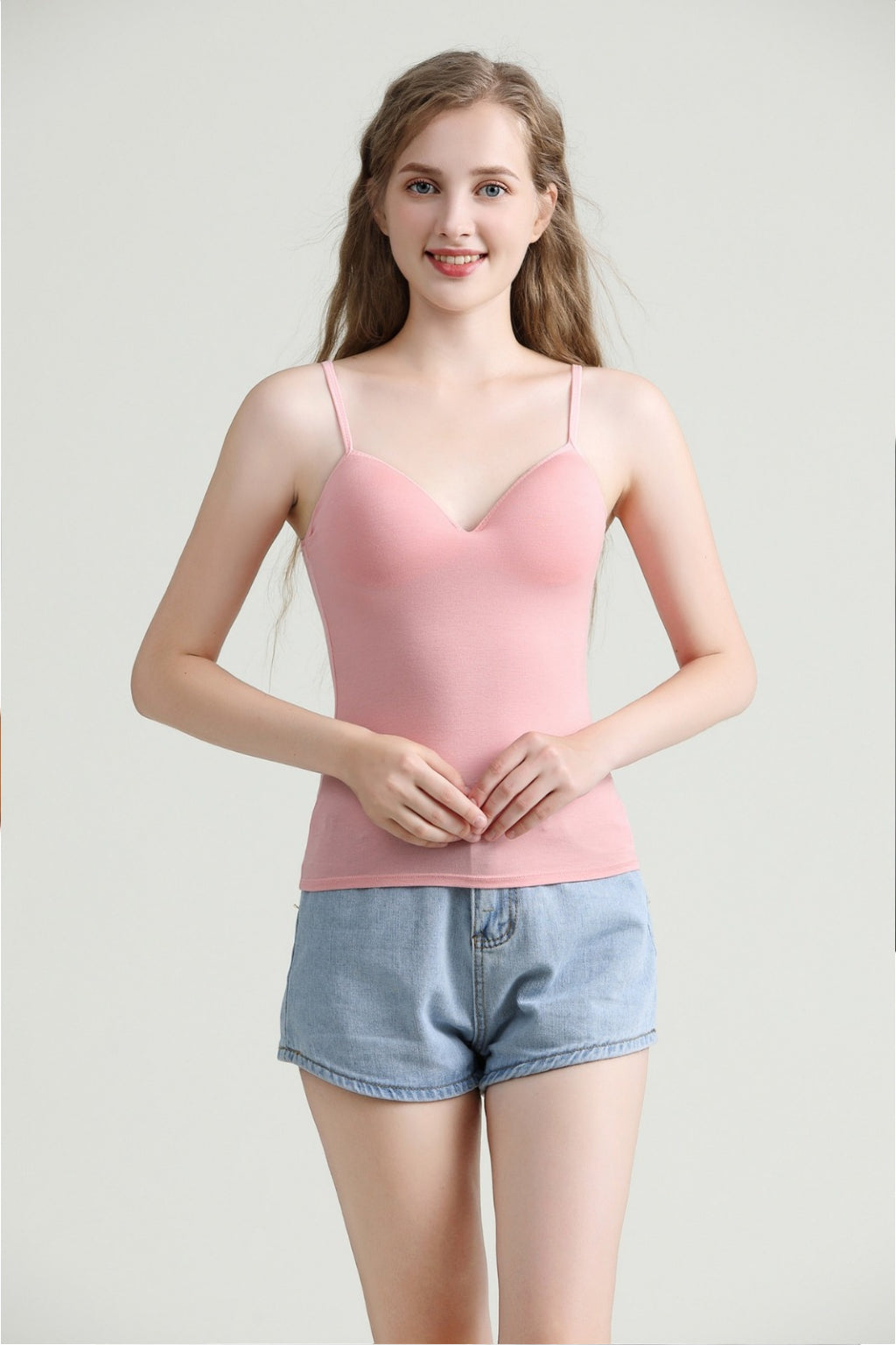 Women's Tank Tops Adjustable Strap Camisole with Built in Padded Bra