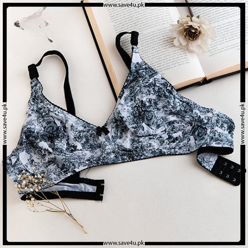 Soft Nylon Zeebra Printed Non Padded Bra