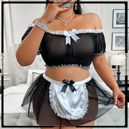 Sheer Obsession: Classic B&W Lingerie Set