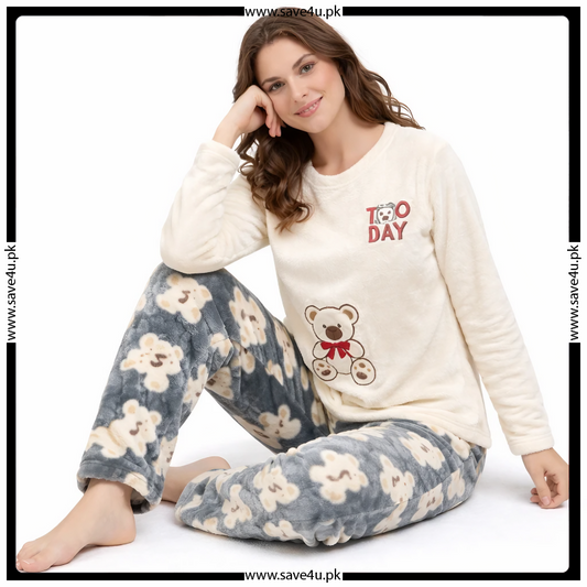 Check Pajama Suit Warm Fleece