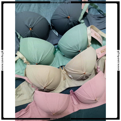 Stylish Front Ribbon Padded Wired Bra