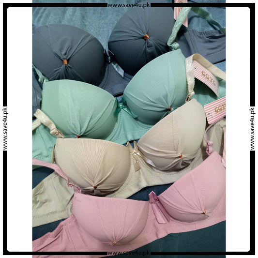 Stylish Front Ribbon Padded Wired Bra