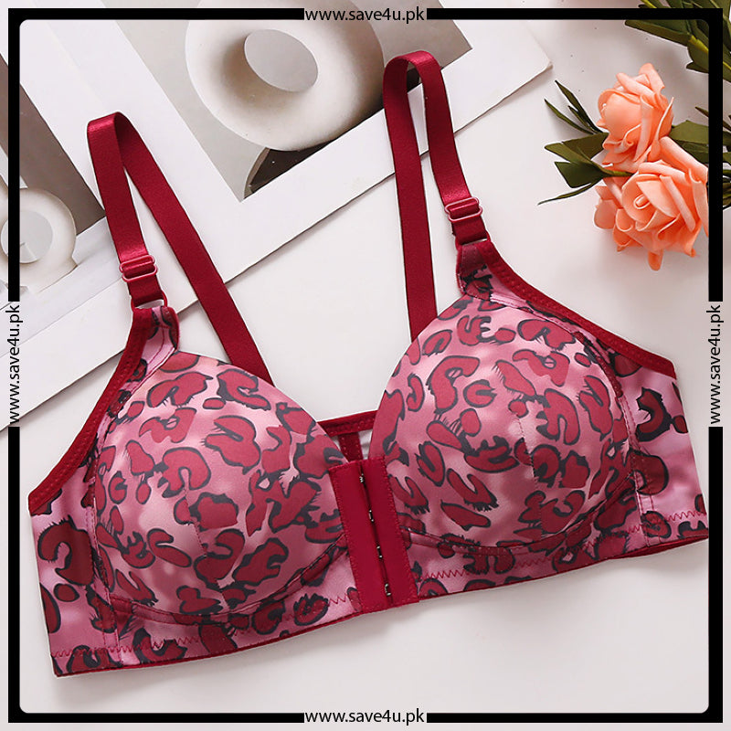 Cheeta Printed Front Open Padded Bra
