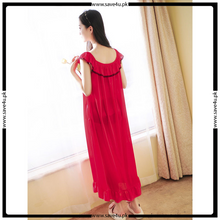 Load image into Gallery viewer, Satin Silk Long Frock Style Nighty for Women
