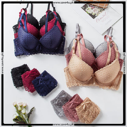 Thin Padded Wired Soft Full Lace Set