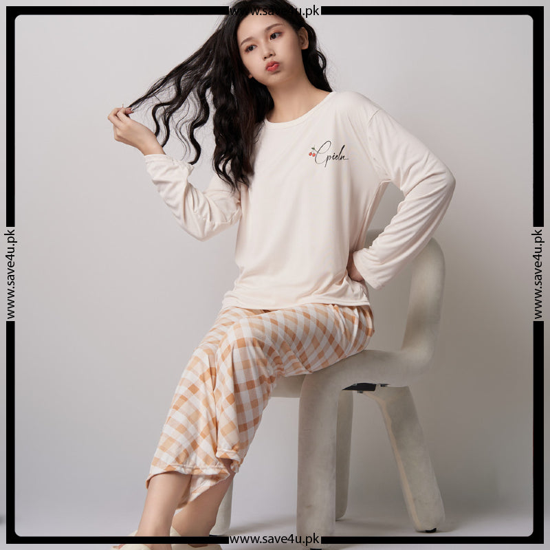 Check Printed Comfort Soft Cotton Night Set