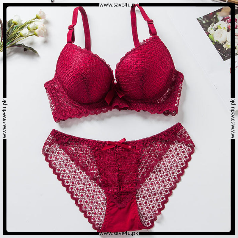 Thin Padded Wired Soft Full Lace Set