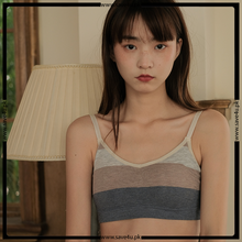 Load image into Gallery viewer, Strips Design Padded Adjustable Pullover Bra
