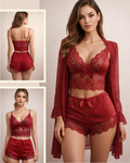 Elegance Lace 3-Piece Lingerie Set for Women