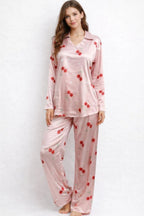 Women's Classic Satin Pajama Set Sleepwear Loungewear