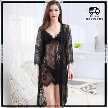 Load image into Gallery viewer, Sensual Net Lace Lingerie With Gown
