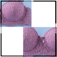 Load image into Gallery viewer, Wired Floral Lace Push Up Demi Cup Bra
