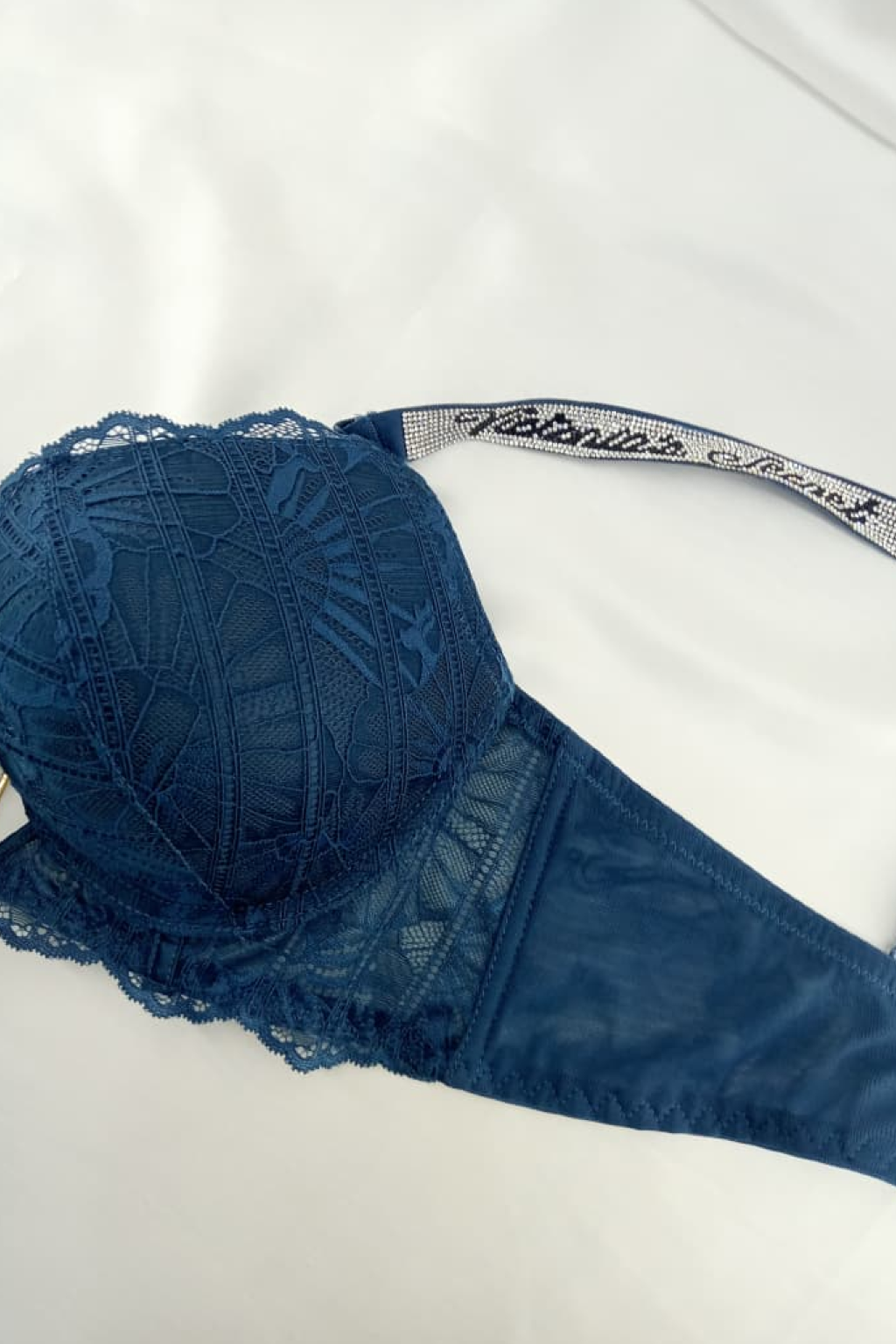Midnight Luxe Lace Bra Set- Blue