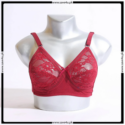 Lace Cups Cotton Band Non Wired Bra