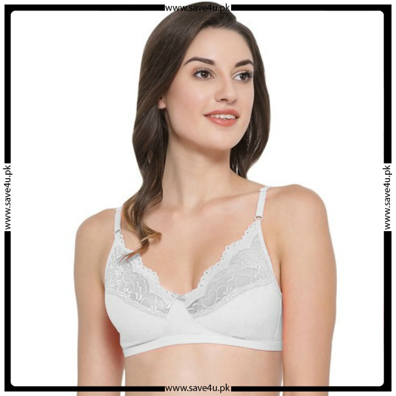 Full Coverage Lace Trim Non Padded Unlined Bra