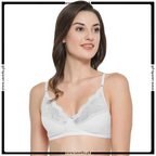Full Coverage Lace Trim Non Padded Unlined Bra
