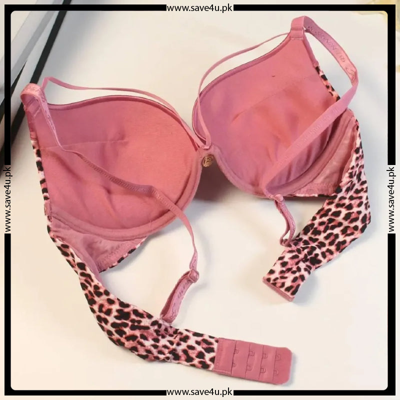 Push Up Leopard Printed Padded Bra