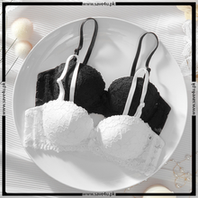 Load image into Gallery viewer, Thin Padded Floral Lace Demi Cup Bra

