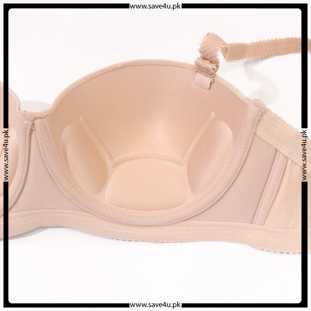 Seamless Silicone Grip Push Up Demi Cup Bra