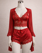 Elegance Lace 3-Piece Lingerie Set for Women